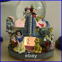 Disney Multi Character Light-Up Musical Snow Globe VHTF