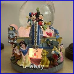 Disney Multi Character Light-Up Musical Snow Globe VHTF