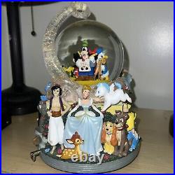 Disney Multi Character Light-Up Musical Snow Globe VHTF