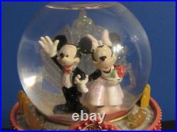 Disney Musical Snow Globe 8 inch Mickey & Minnie 70th Anniversary Waltz