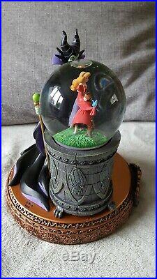 Disney Musical Snow globe Maleficent & Aurora Rare boxed