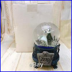 Disney Nightmare Before Christmas ZERO Pet Dog Snow Globe Snow Dome Music Box