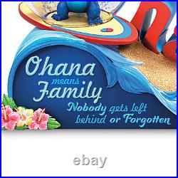 Disney Ohana Means Family Lilo & Stitch Musical Glitter Globe Bradford Exchange