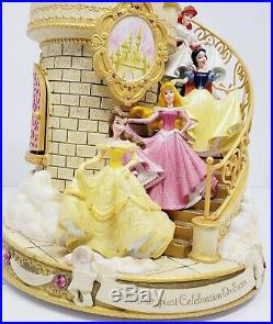 Disney Park Princess Club Castle Staircase Music Snow Globe Happiest Celebration