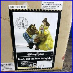 Disney Parks Beauty And The Beast Musical Snow Globe With Box MINT Kneeling