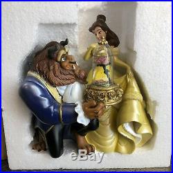 Disney Parks Beauty And The Beast Musical Snow Globe With Box MINT Kneeling