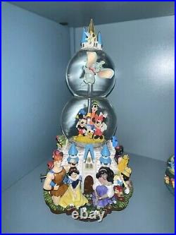 Disney Parks Lighted Musical Double Snow Globe-Multi Character