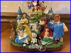 Disney Parks Multi Character Lighted Musical Double Snow Globe