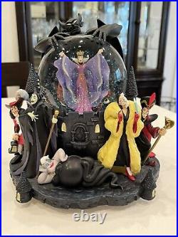 Disney Parks The Art of Disney Villains Musical Snow Globe Authentic VIDEO