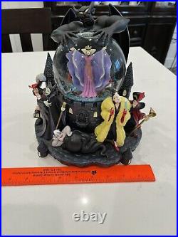 Disney Parks The Art of Disney Villains Musical Snow Globe Authentic VIDEO