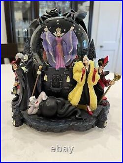 Disney Parks The Art of Disney Villains Musical Snow Globe Authentic VIDEO