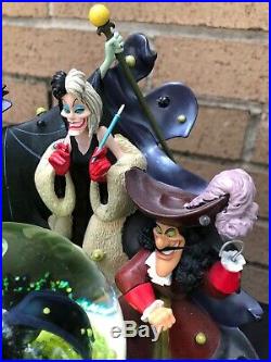Disney Parks VILLAINS Light Up Musical Snow Globe. Maleficent Ursula Hook Scar +