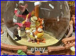 Disney Peter Pan Captain Hook Pirate Ship You Can Fly Musical Snow Globe