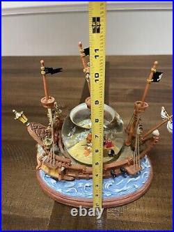 Disney Peter Pan Captain Hook Pirate Ship You Can Fly Musical Snow Globe