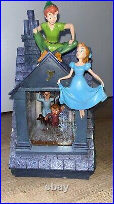 Disney Peter Pan You Can Fly Darling House Snow Globe Music RARE