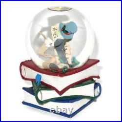 Disney Pinocchio Christmas Musical Snow Globe Jiminy Cricket Jolly Old St Nick