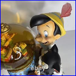 Disney Pinocchio & Figaro Magic Musical Animated Snow Globe Brahm's Waltz Works