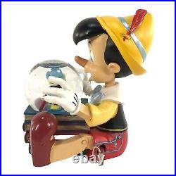 Disney Pinocchio Jimmy Cricket Musical Snow Globe When You Wish Upon a Star