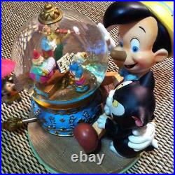 Disney Pinocchio Snow globe Snow dome with Music Box 20×20×20cm Figaro Rare