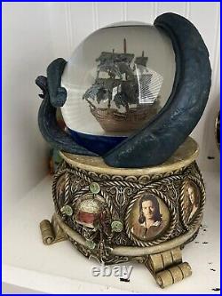 Disney Pirates of the Caribbean Musical Water Globe LARGE Collectible Rare