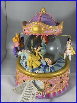 Disney Princess Carousel Musical Snow Globe With Original Box
