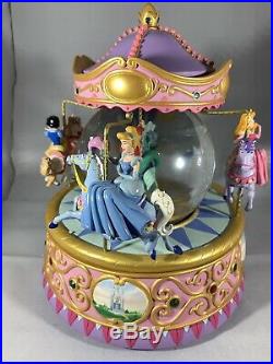 Disney Princess Carousel Musical Snow Globe With Original Box