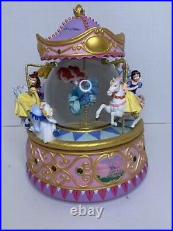 Disney Princess Carousel Snow globe Music Box Cinderella, Ariel, Snow White
