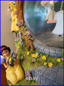 Disney Princess Enchanted Garden Musical Snow Globe Cinderella Belle Snow White