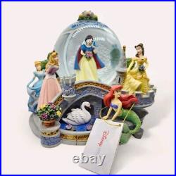 Disney Princess Garden Musical Snow Globe Snow White Belle Cinderella Ariel