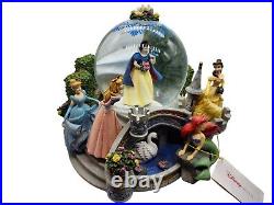 Disney Princess Garden Musical Snow Globe Snow White Belle Cinderella Ariel