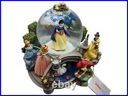 Disney Princess Garden Musical Snow Globe Snow White Belle Cinderella Ariel