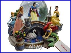 Disney Princess Garden Musical Snow Globe Snow White Belle Cinderella Ariel