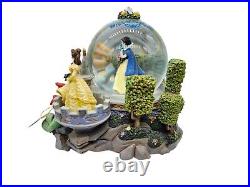 Disney Princess Garden Musical Snow Globe Snow White Belle Cinderella Ariel