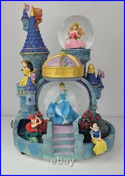 Disney Princess Musical Dual Snow Globe Brahms Waltz Cinderella Sleeping Beauty
