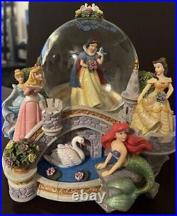 Disney Princess Once Upon A Dream Musical Snow Globe Ariel Belle Snow White Rare