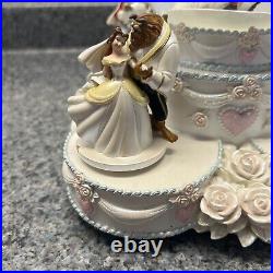 Disney Princess Wedding Cake Musical Rotating Snow Globe READ DESCRIPTION