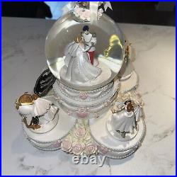 Disney Princess Wedding Cake Musical Rotating Snowglobe Ariel Belle Cinderella