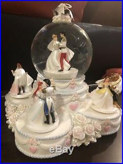 Disney Princess Wedding Musical Movement Snow Globe Cinderella Wedding Cake SALE