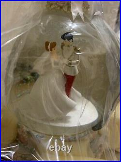 Disney Princesses Wedding Cake Animated Musical Snow Globe New In Box