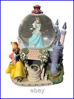 Disney Rare Large Princess Musical Snow Globe Belle Ariel Sleeping Beauty & More