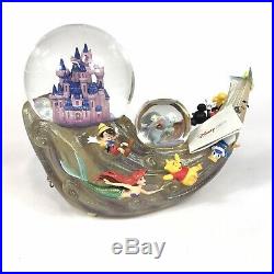 Disney Rare Vintage Wave Dumbo And Castle Musical Snow Globe Light Up. Multi Fig