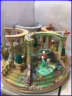 Disney Seasons Princess Snowglobe set extremely RARE! 4 Globes Music Box