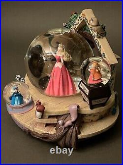 Disney Sleeping Beauty Musical Snow Globe With Multi Globes Fairy Godmothers