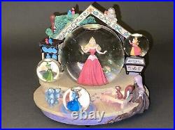 Disney Sleeping Beauty Musical Snow Globe With Multi Globes Fairy Godmothers