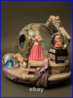 Disney Sleeping Beauty Musical Snow Globe With Multi Globes Fairy Godmothers