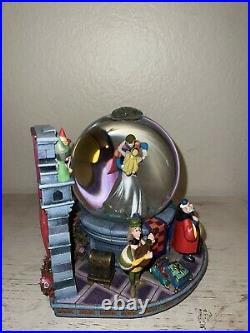 Disney Sleeping Beauty Prince Philip Fairies Snow Globe Music Box Rare Read
