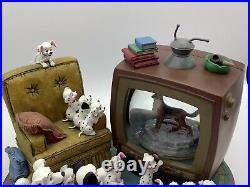 Disney Snow Globe 101 Dalmatians Watching TV Bolt Musical
