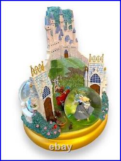 Disney Snow Globe 3 Princess Castle Snowglobe Rotates/Plays Music