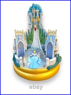 Disney Snow Globe 3 Princess Castle Snowglobe Rotates/Plays Music