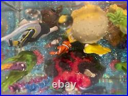 Disney Snow Globe Finding Nemo Aquarium Fish Tank Snowglobe Musical Vintage